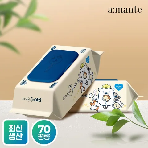 아망떼 두꺼운 프리미엄 70평량 고평량 물티슈 70매 10팩