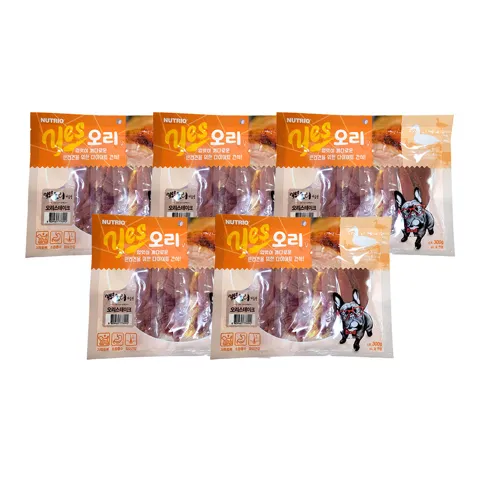 강아지 간식 기획구성 봉지 예스 오리스테이크, 300g, 5개