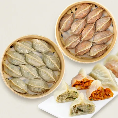 허만두 잎새만두,알찬고기 1.4kg 1봉+ 알찬김치 1.4kg 1봉 , 2봉