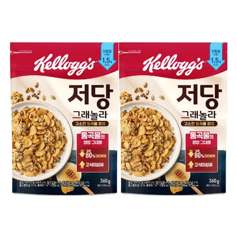 켈로그 저당 그래놀라 360g 2개