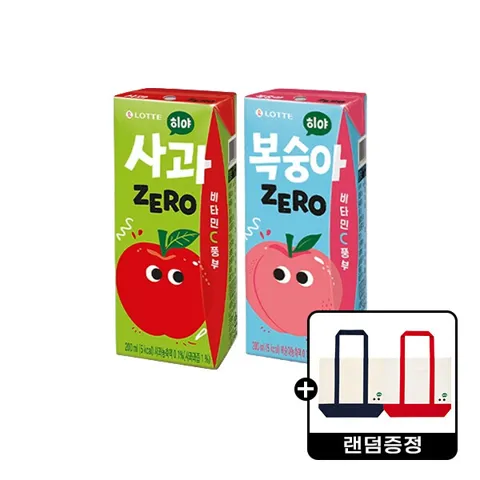 히야 제로 200ml 복숭아 24입+사과 24입+에코백