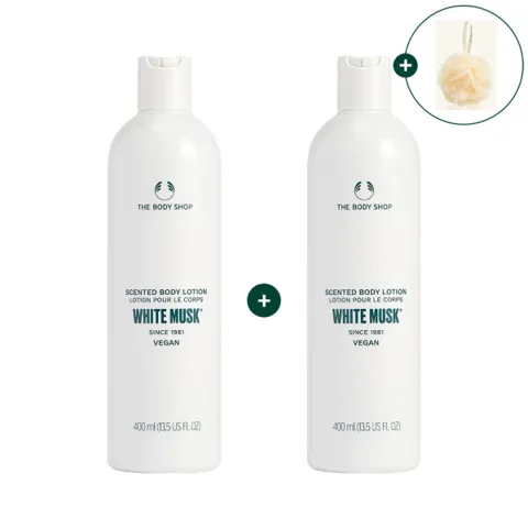 더바디샵 화이트 머스크 바디로션 400ml 1+1 +샤워볼