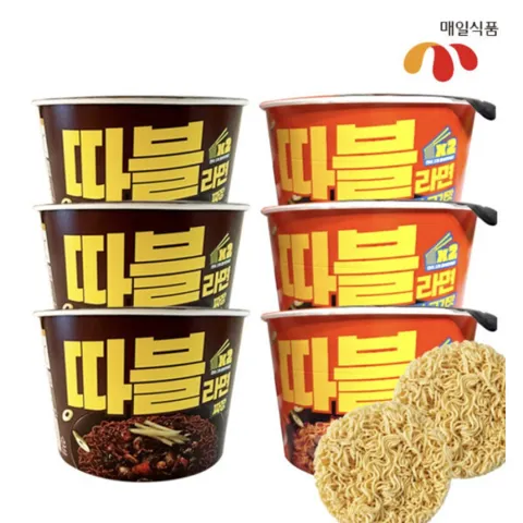 따블라면 짜장맛 3컵 + 얼큰소고기맛 3컵 (총 6컵)