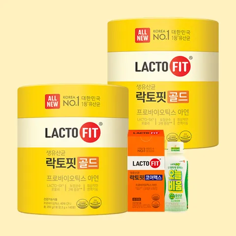 락토핏 골드 140포 2통+코어맥스30포+오늘비움