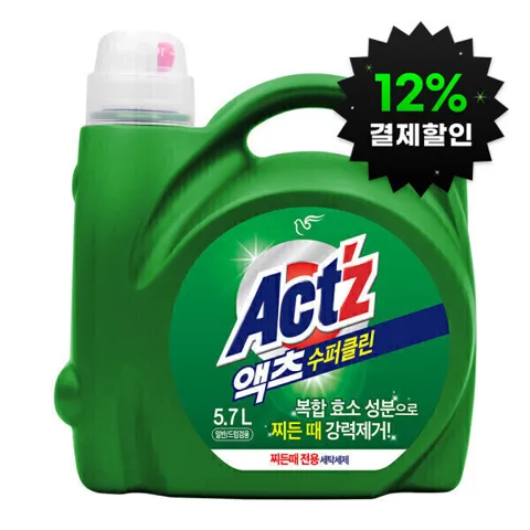 액체세제 액츠 수퍼클린 찌든때 5.7L 겸용