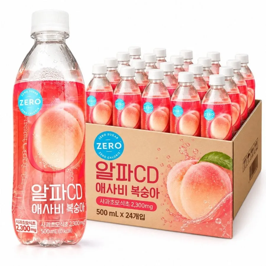 [네이버] 알파CD 애사비 복숭아 제로 500ml, 24개 (21,700원/무료배송)