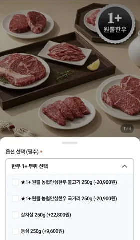 1+ 농협안심한우 불고기 250g