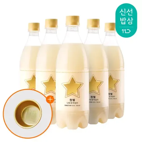 배상면주가 원별막걸리 4.5도 750ml 5병 + 양은잔