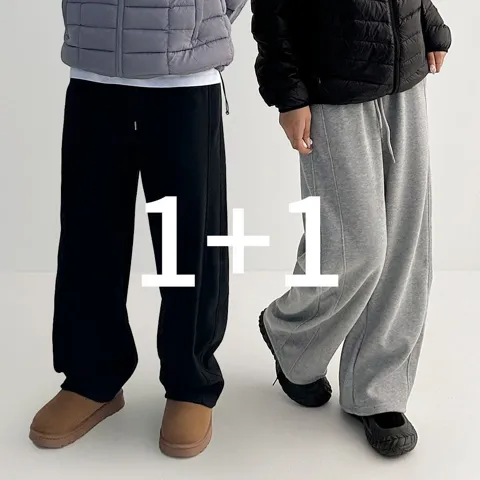 롯데온)1+1기모남여와이드팬츠