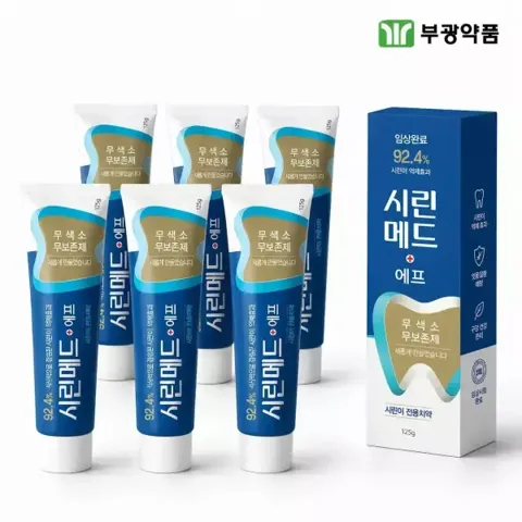 부광약품 시린메드 에프 시린이치약 잇몸치약 무불소 125g 6개