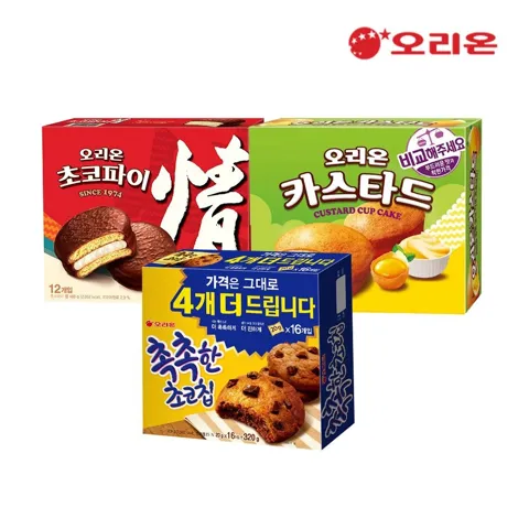 오리온 초코파이12P + 카스타드12P + 촉촉한초코칩16p