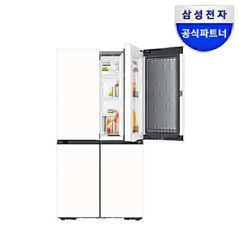 삼성 비스포크 AI 냉장고 4도어 1등급 RM70F90M1ZD 푸드쇼케이스 902L 에센셜 화이트
