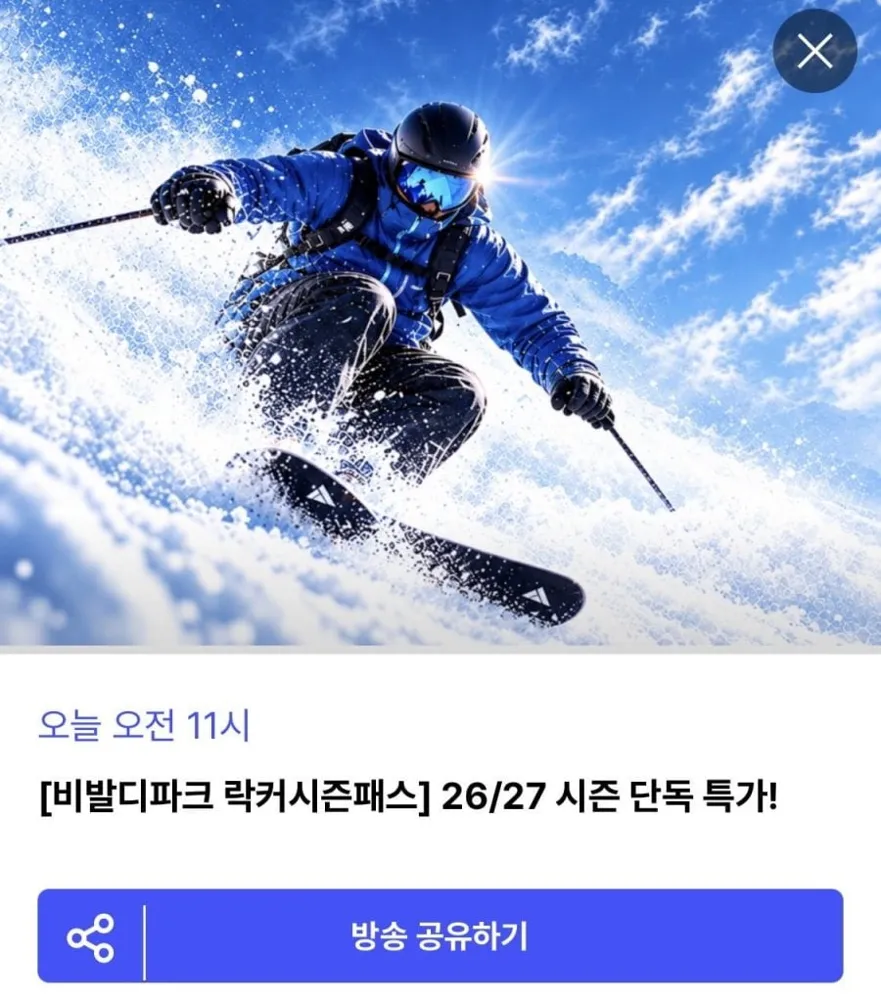 [NOL] 비발디파크 26/27 스마트 시즌패스+V300 락커 (580,545원/현장수령)