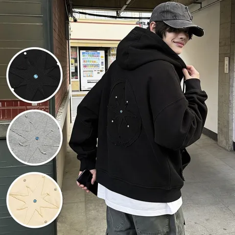 전투용 오버핏 후드집업