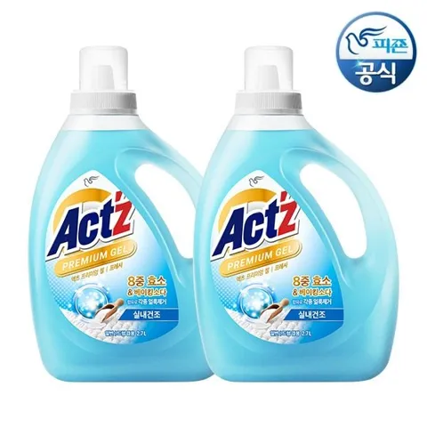 액츠 세탁세제 프리미엄젤 프레쉬/유칼립투스 2.7L 용기 x 2개