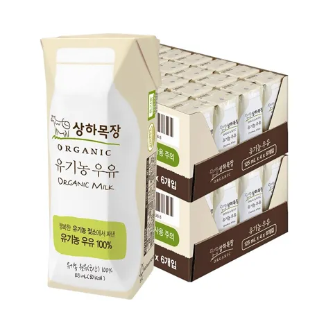 상하목장 유기농 멸균 우유 125ml 48팩