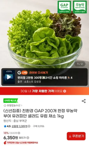 유러피안 샐러드 유럽채소 1kg