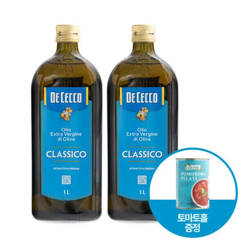 데체코 엑스트라버진 올리브 오일 1L 2병 + 증정 줄리에토 토마토홀 400g