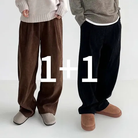 남녀공영 골덴 코듀로이 와이드팬츠 1+1