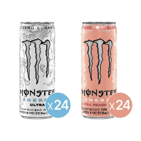 몬스터 에너지 울트라 355ml 24캔+몬스터에너지 피치킨 355ml 24캔