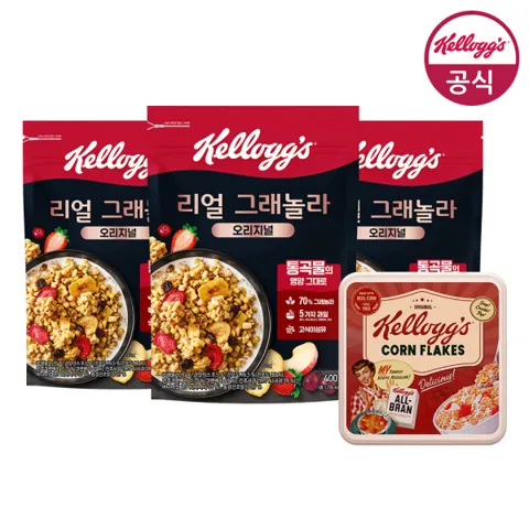 시리얼 리얼 그래놀라 오리지널 400g x 3개 + 틴케이스