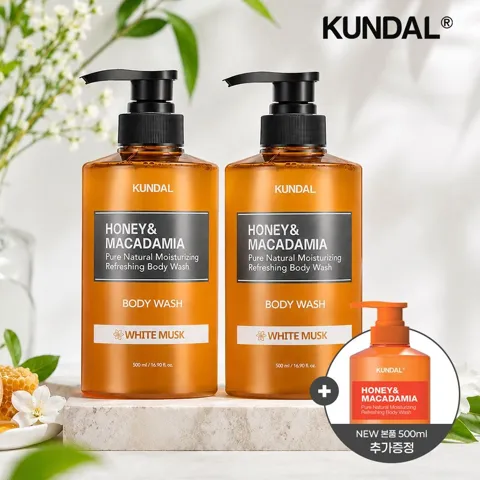 쿤달 허니 앤 마카다미아 퓨어 바디워시 500ml 2+1개