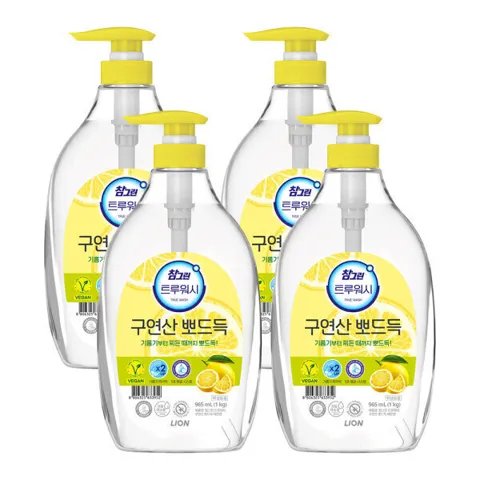 참그린 구연산 주방세제 레몬향 용기 1kg 4개