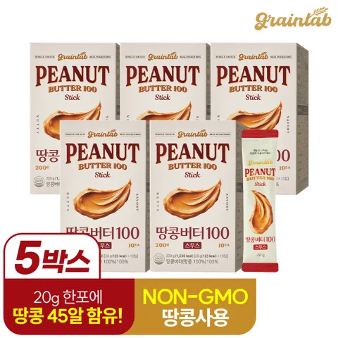 그레인랩 땅콩버터 100, 10스틱 x 5박스