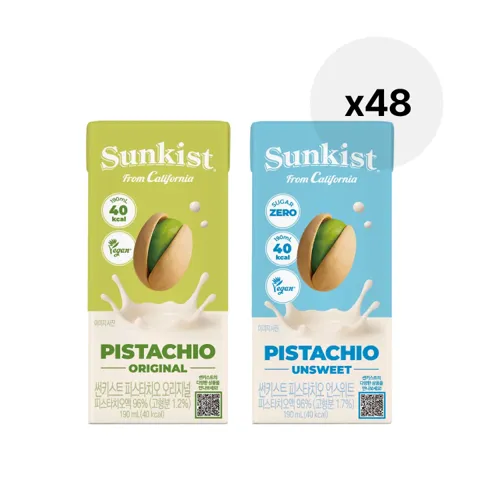 임박특가 썬키스트 마시는 피스타치오 오리지널/언스위트 190ml 48입