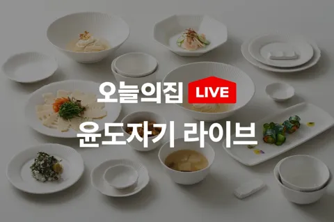 윤도자기 순백 국산 화이트 도자기 2인 홈세트 14P 외
