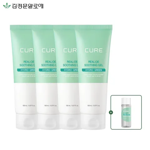 큐어리 알로에 수딩젤 150ml 4개 + 젤리토너 50ml