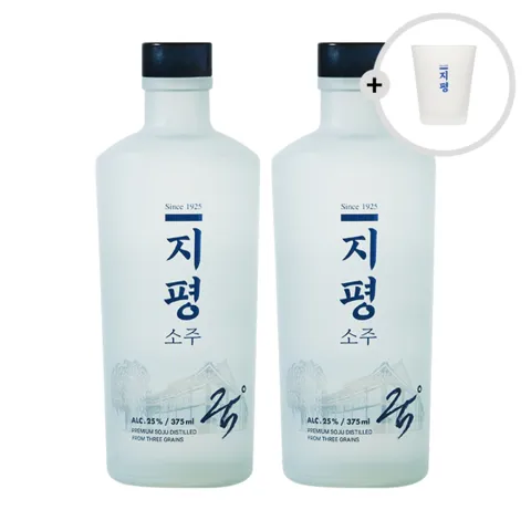 지평소주 25도 375mlx2 + 전용소주잔1P