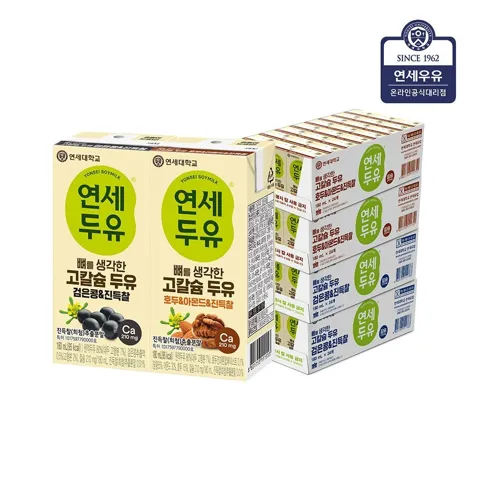 연세 고칼슘 진득찰 두유 검은콩+호두아몬드 180ml 96팩 (29,300원) (무료)