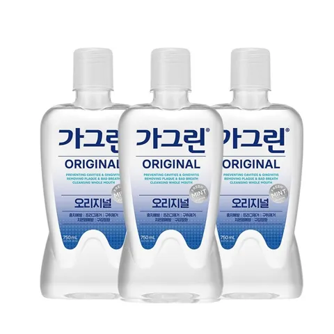 가그린 구강청결제 오리지널/제로 750ml 3개