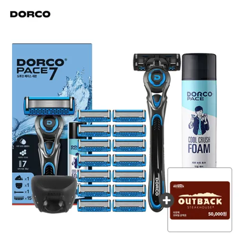 도루코 페이스7 면도기 풀세트(기+날15입+폼250ml+헤드케이스)