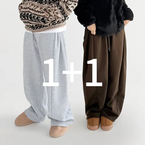 1+1 남여공용 기모바지 와이드팬츠