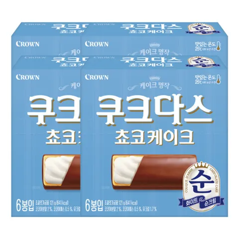 크라운 쿠크다스 쵸코케이크 121g 4개
