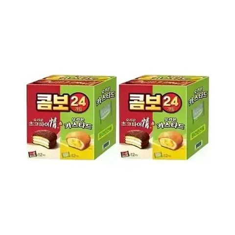티멤) 오리온 베스트파이콤보 24입(초코파이12p+카스타드12p), 2개
