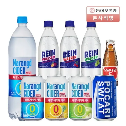 나랑드사이다 제로 345ml 뚱캔 3종 택 1박스 (총24입)