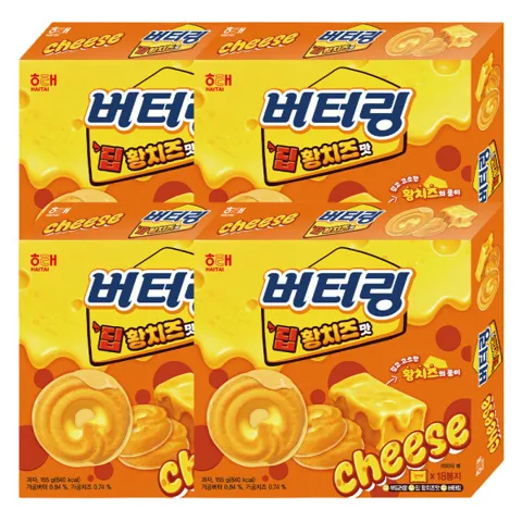 버터링 딥 황치즈맛 155g 4개 + 버터링 틴케이스