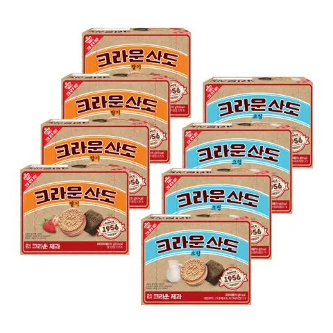 크라운산도 딸기 161gx4개+ 크림 161gx4개
