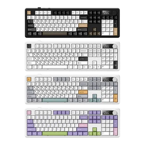Archon AK74 LCD 기계식 풀배열 키보드, B&W, 저소음 라임V3, 1개