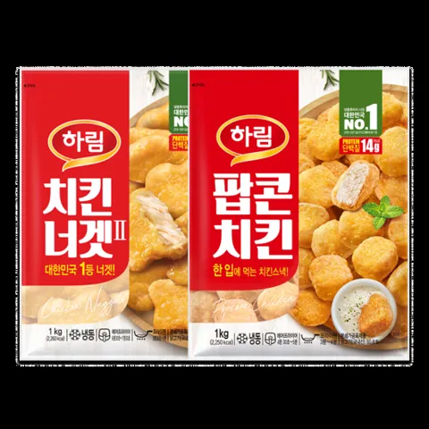 팝콘치킨 1kg + 치킨너겟2 1kg