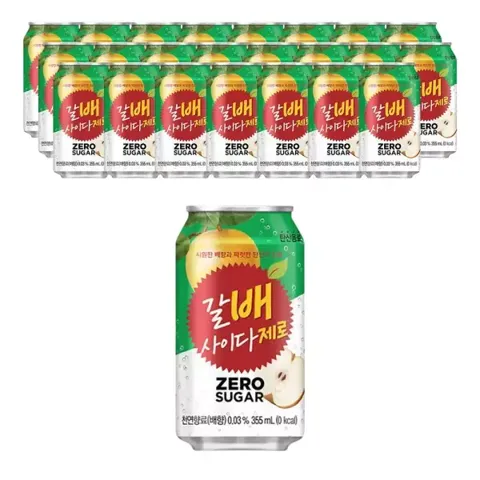티멤) [해태음료] 갈배사이다 제로 355ml, 24개
