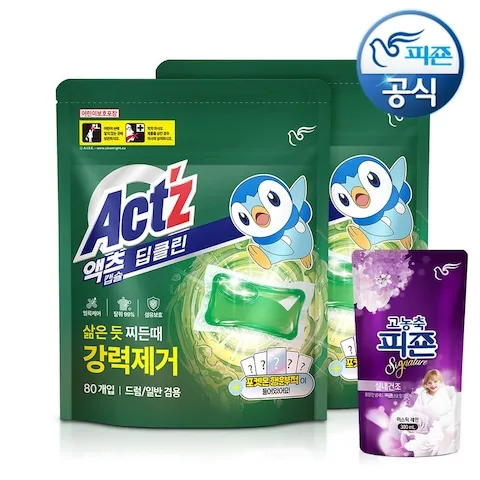 액츠 퍼펙트 포켓몬 에디션 딥클린 캡슐세제 80개입x2개