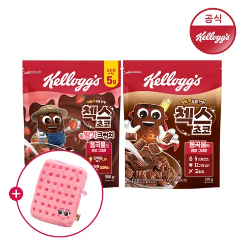 첵스 초코 딸기크런치 + 선택1팩 8300원 (첵순이파우치 증정)