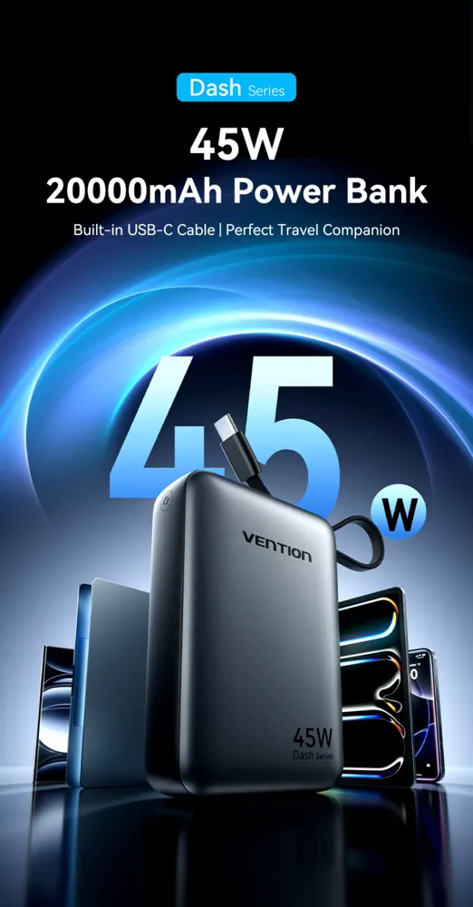 벤션 CCC 45W 20000mAh 보조배터리 ($13.45 코인)