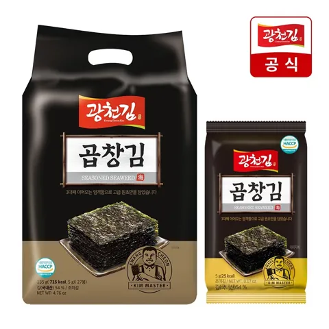 광천김 프리미엄 곱창김 도시락김 5g 27봉 11200원 무배