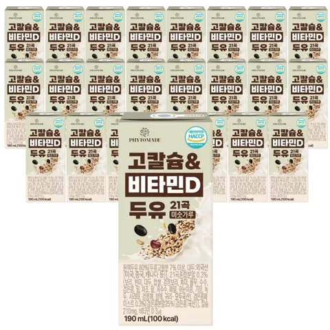 파이토메이드 고칼슘&비타민D 두유 21곡 미숫가루, 190ml, 24개 7,900원