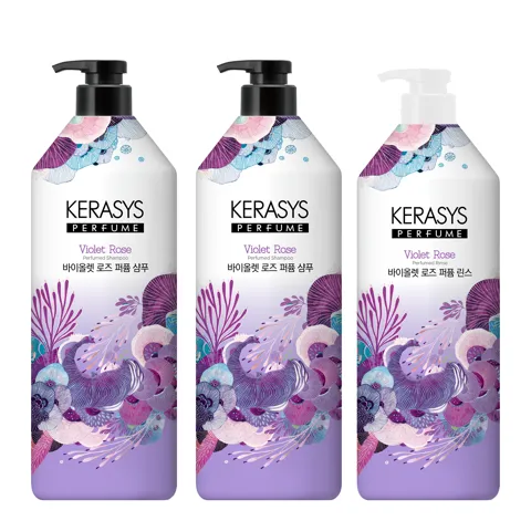 케라시스 퍼퓸 바이올렛 로즈 샴푸 1L 2개 + 린스, 1L 1개